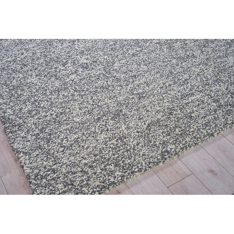 Ferretti Wool Area Rug in Dark Gray/Ivory, Rectangle 6' x 9'