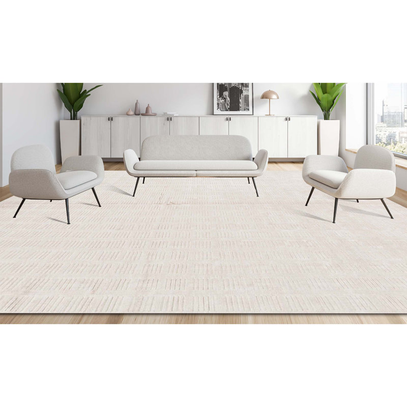 One-of-a-Kind Rectangle 8'10" X 11'8" Viscose Area Rug in Beige