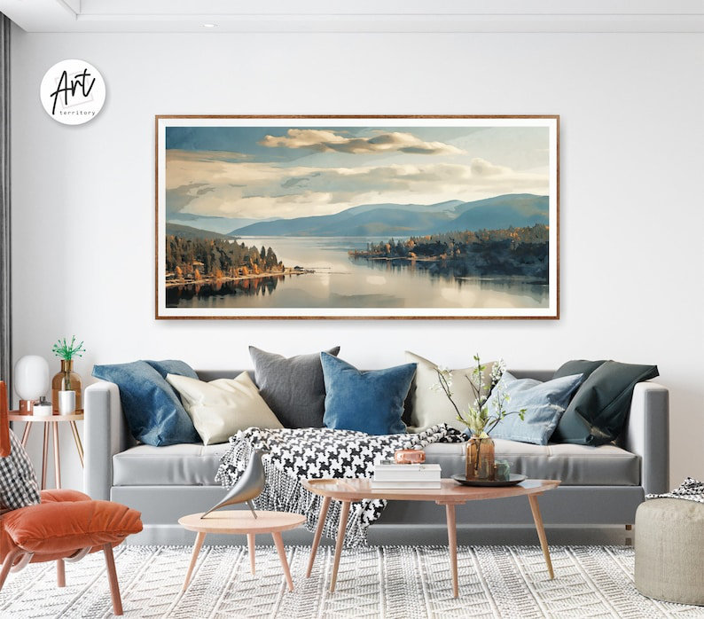 Imprimé Priest Lake, Toile tendue, H 20 po x l 40 po x P 1,5 po