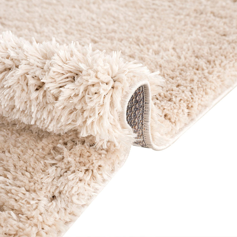 Tapis à poils longs en polyester super doux, Crème, L 62,99 po x l 5,51 po
