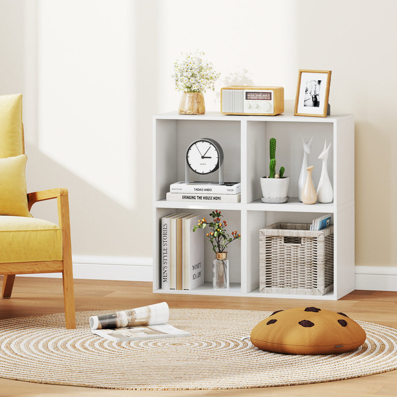 32cm H x 34cm W Cube Bookcase, White
