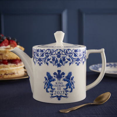 Spode Kings Coronation Charles III Single Ceramic Teapot