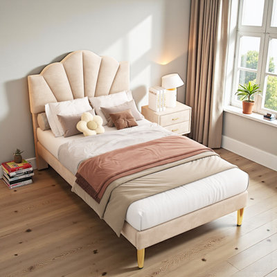 Aarna Velvet Upholstered Bed