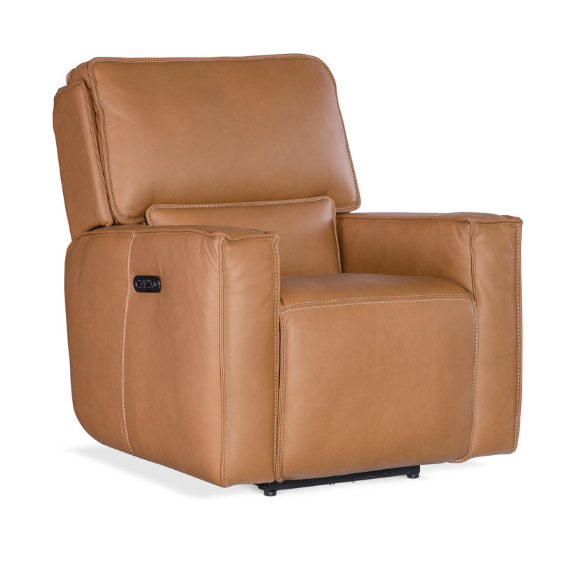 Oslo Antelope Brown Leather Zero Gravity Recliner with Power Headrest