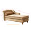 Chaise longue en velours kaki avec grande capacité de rangement - siège confortable, pieds en métal doré, installation simple-133044550