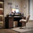 Genurel 59'' Executive Desk with Removable Monitor Shelf, Storage Drawers and Cabinets Computer Desk