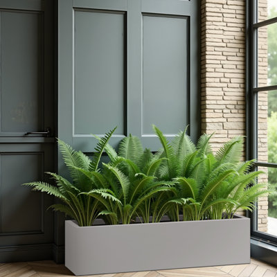 Jardinières rectangulaires en métal pour plantes d'extérieur