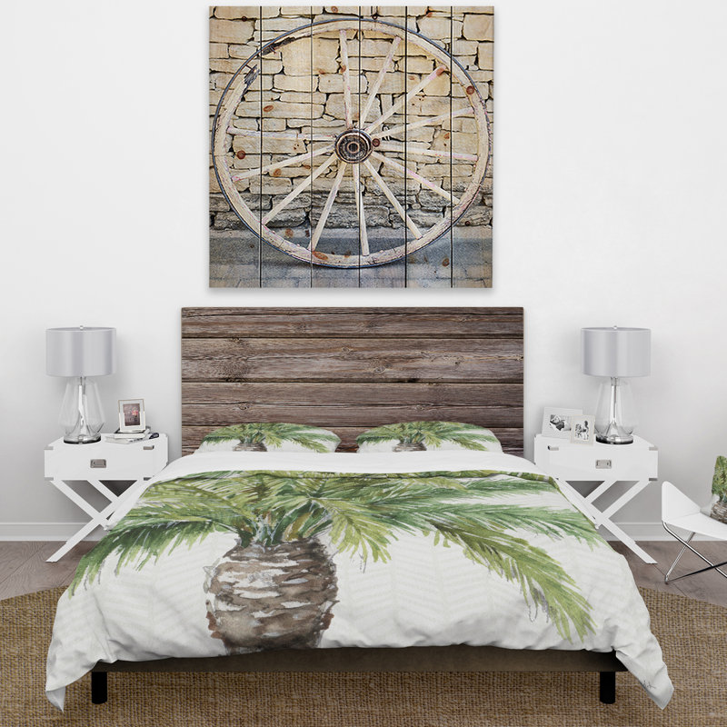Ensemble de housse de couette en mélange de verts botanique i palms v, Housse de couette double / grand et 2 taies