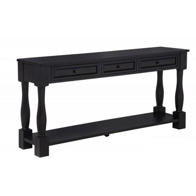 63" Long Console Table With Drawers And Shelf For Entryway, Hallway, Living Room, Table
