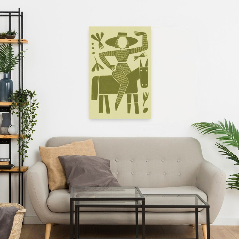 Art mural cheval abstrait et minimaliste Folk Art