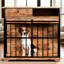 Safe Dog Cage With Solid Wood Top, 69.27 Lb, Good For Puppies And Secure Kennel Rounded Bars, 34.67 Inches Long, Indoor Use
