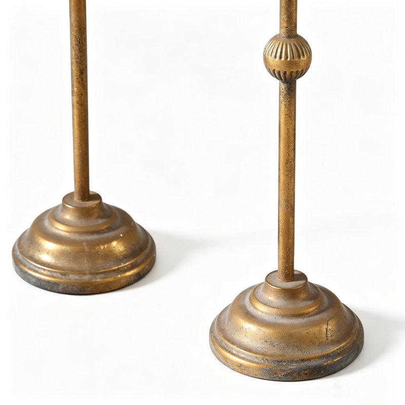 Retro metal crown floor candlestick, TALL