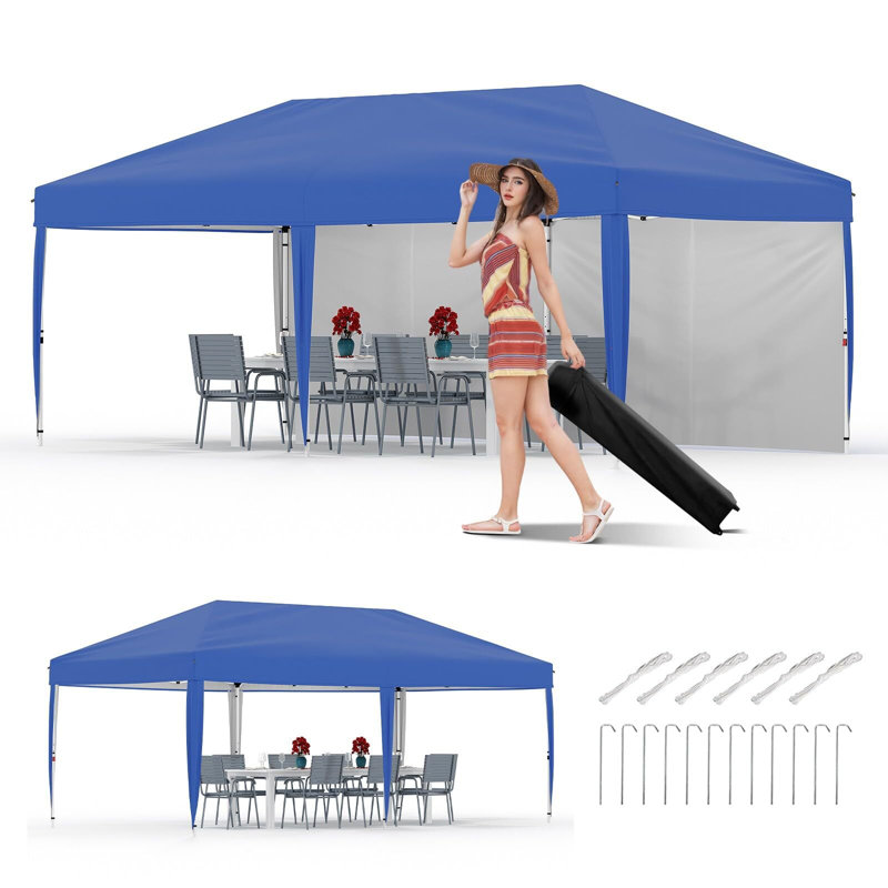 10'x 20' Pop up Canopy Tent, Heavy Duty Outdoor Canopy Tent, Instant Easy Setup Commercial Canopy Tent, Portable Outdoor Tent for Farmers' Market, Wedding, Patio, Party, Event