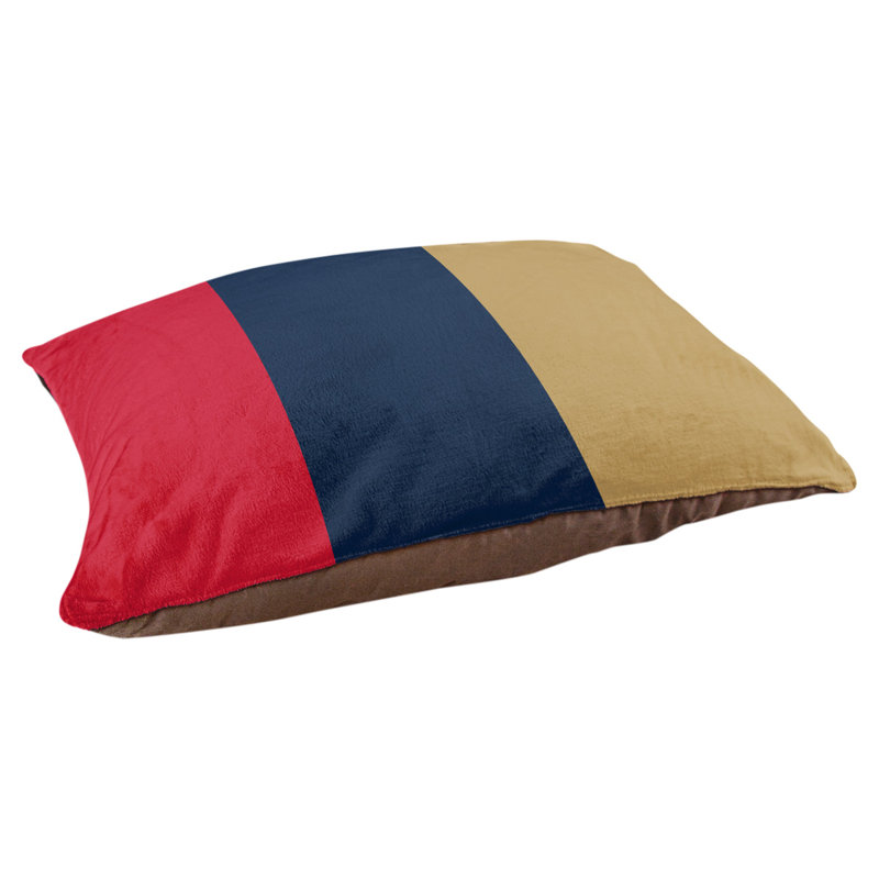 Coussin pour chien hockey Las Vegas, Grand (l 50 po x P 40 po x H 17 po), Rouge / bleu / doré mat