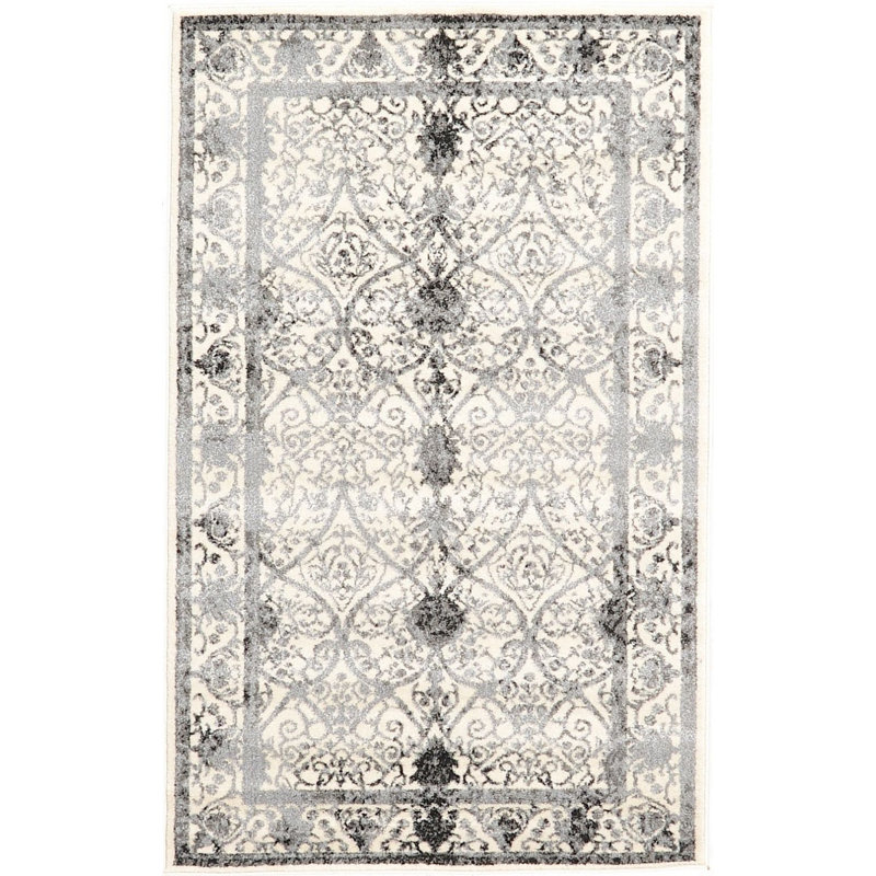 Tapis oriental gris Amika, Rectangle 4 pi x 6 pi