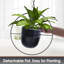 Paquet de 2 jardinières suspendues pour plantes d'intérieur avec pot de 5,5 po + crochet de plafond + chaîne d'extension | Support à plante à suspendre, pot à fleurs minimaliste en métal, sans plante incluse