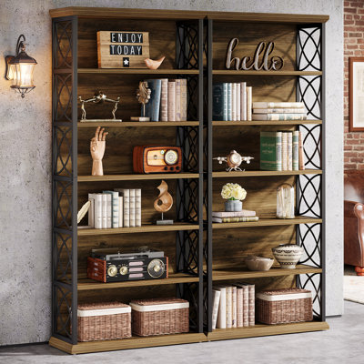 72.83cm H x 31.5cm W Metal Etagere Bookcase