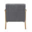 Chaise d'appoint rembourrée avec coussin, tissu en velours côtelé gris, structure en bois d'hévéa massif, mobilier de salon moderne-134535851