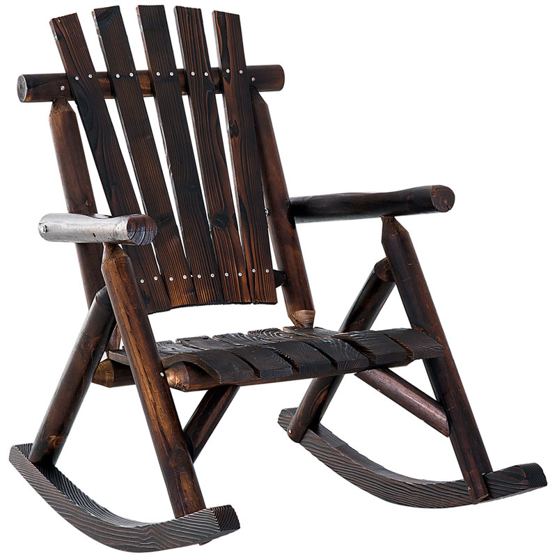Chaise Adirondack berçante en bois massif Aspers, Brun