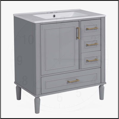 Meuble-lavabo moderne avec rangement spacieux et fonctionnalité de fermeture en douceur