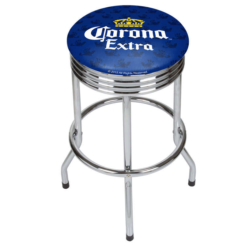 Adjustable Multicolor Chrome Swivel 28.5'' Bar Stool