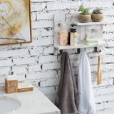 Alush Solid Wood Wall Bathroom Shelves