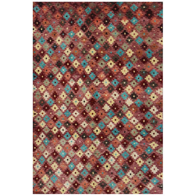 Geometric Hand Knotted 120cm X 196cm Area Rug