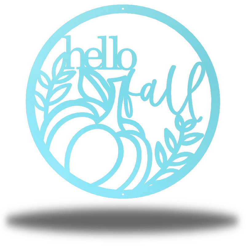 «Hello Fall», art mural en métal, Rouille, H 10 po x l 18 po x P 0,0125 po