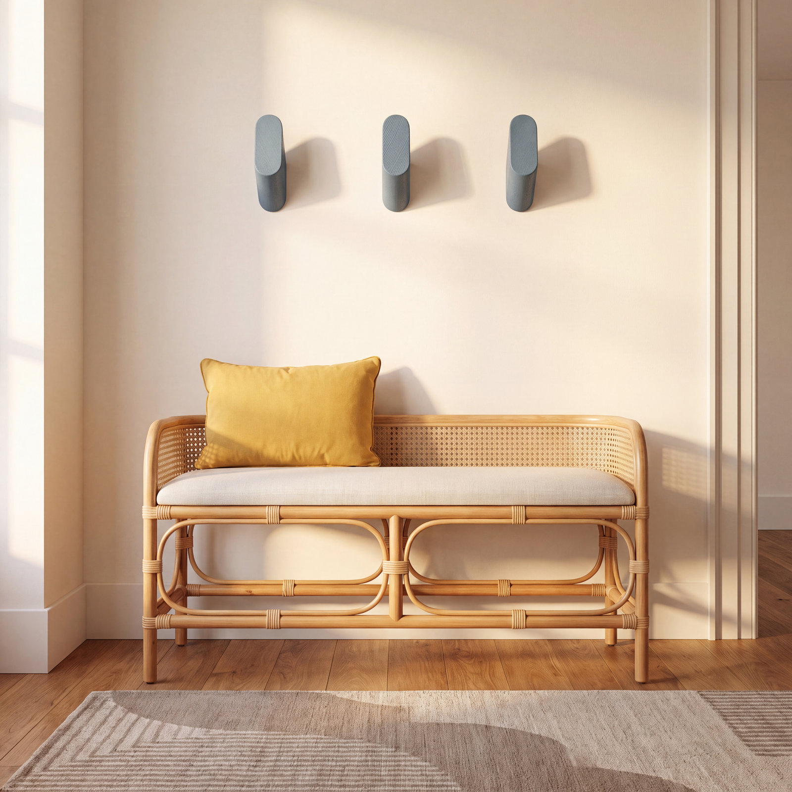 Wook Solid Wood Wall Hook, Marine Blue