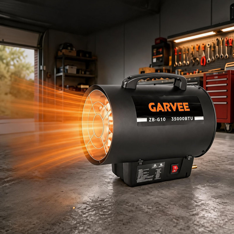 Chauffage à air pulsé au propane de 35 000 BTU, protection antibasculement, 35000
