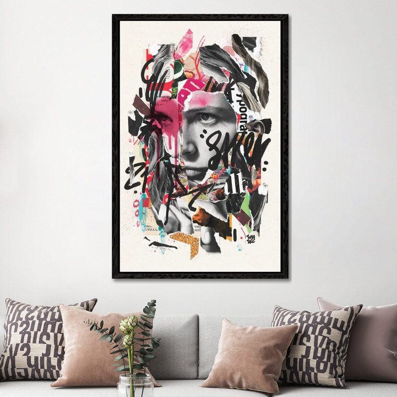 Suave 1 Piece Wall Art on Canvas, 152.5 cm H x 101.5 cm W, Black Framed