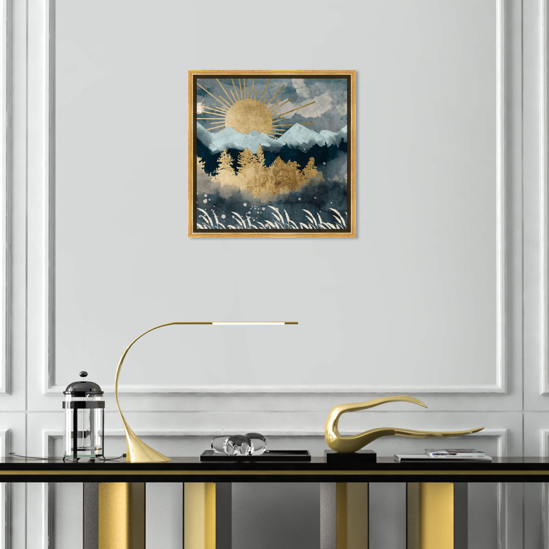 Nature and Landscape Dawn Over Mountains, Modern and  Canvas Wall Art Print for Living Room Art Remedy 