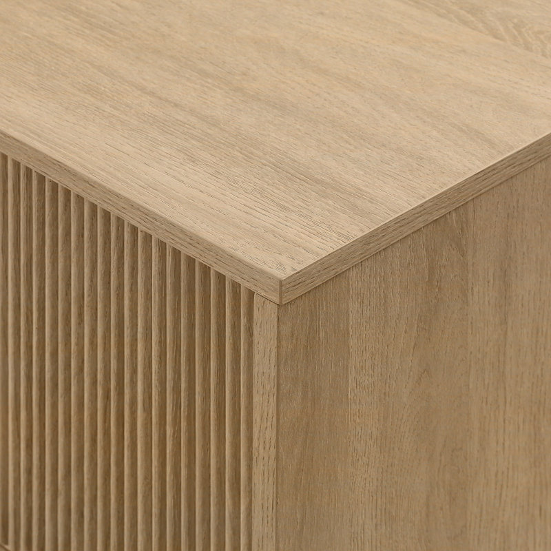Coastal Oak Modern Fluted 2-Door TV Stand