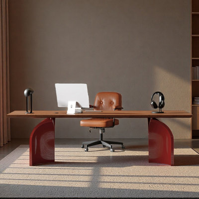 Bureau d'ordinateur simple en bois massif à usage de bureau