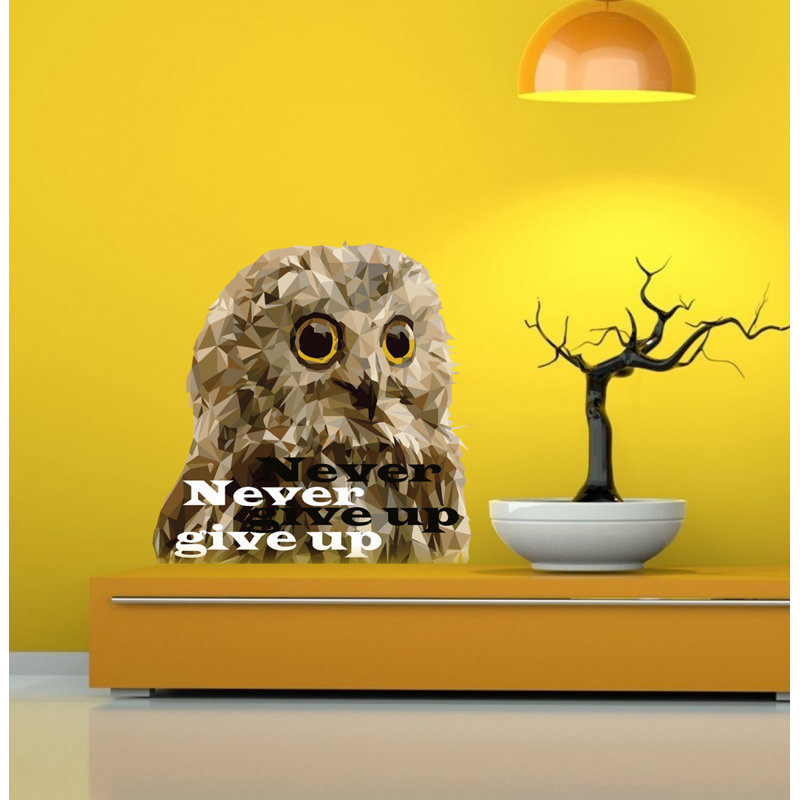 Adhésif décoratif polygonale hibou, H 20 po x l 22 po