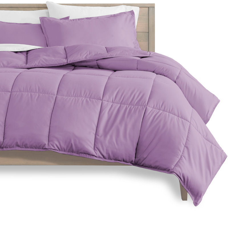 Modern & Contemporary Comforter, Lavender/White, Twin Comforter + Pillowcases