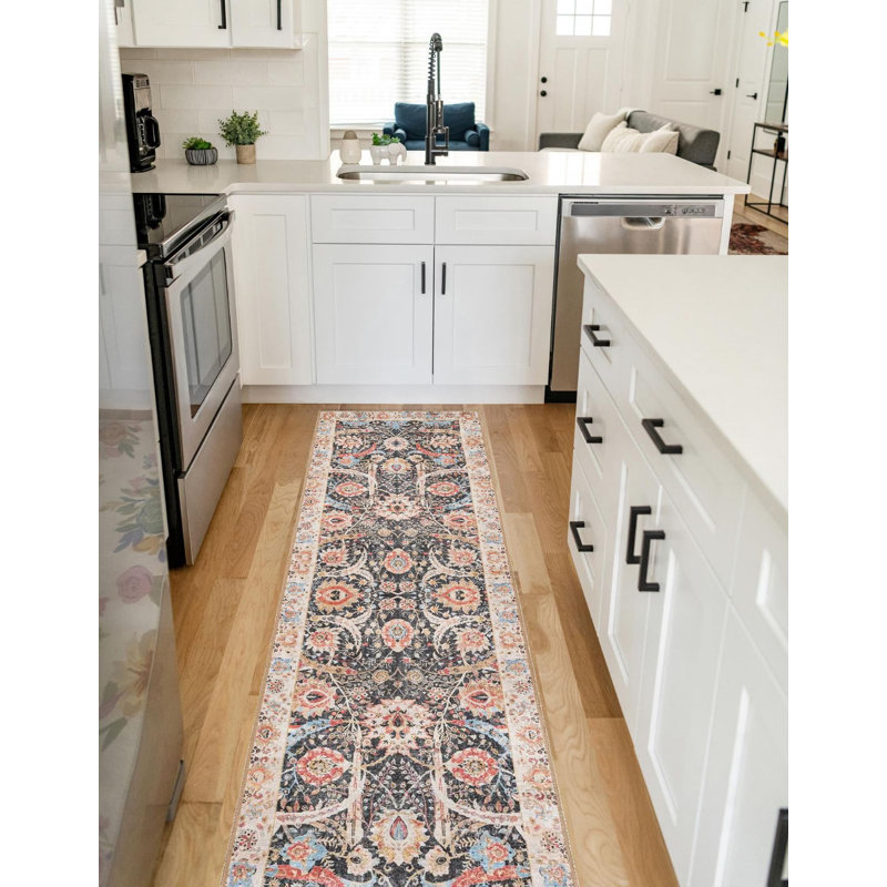 Tapis de couloir noir Huguenot, Tapis de couloir 2 pi x 8 pi