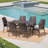 Jazzi 6 - Person Wicker Patio Dining Set with Rectangular Table