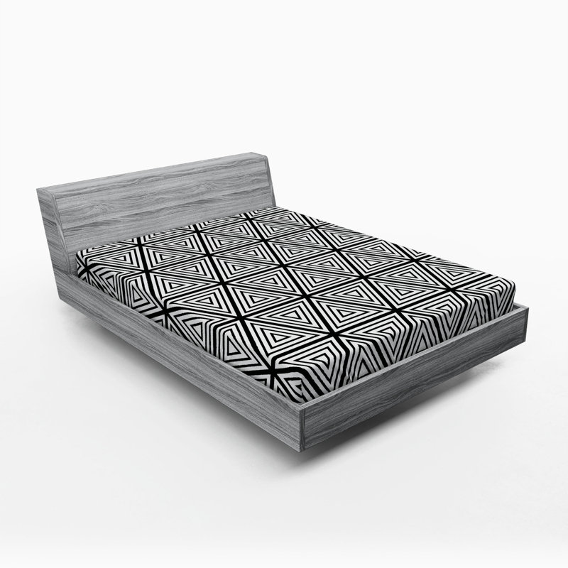 Microfiber Geometric Fitted Sheet, Full Fitted Sheet