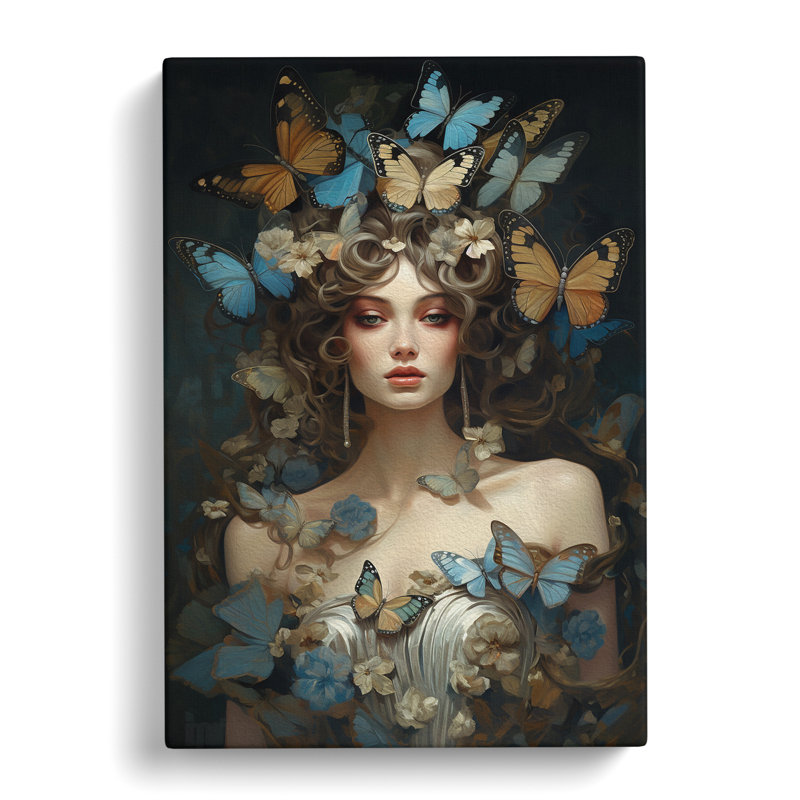 Butterfly Baroque Art - No Frame Print, 60cm H x 40cm W x 3cm D