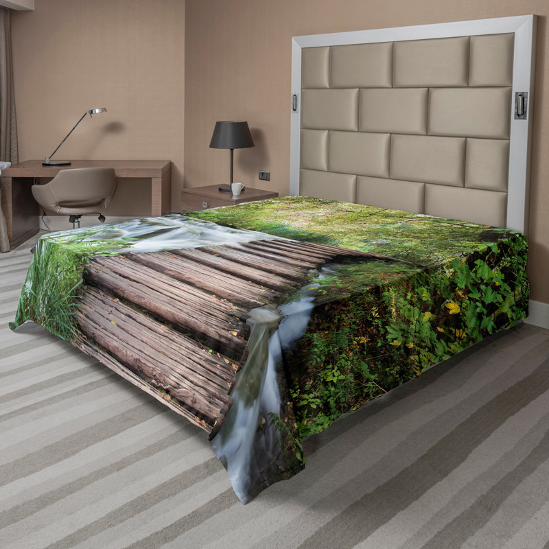 Drap plat Ambesonne Nature, Drap plat de taille double