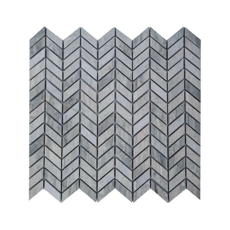 Blue Oak Marble Small Chevron Mosaic