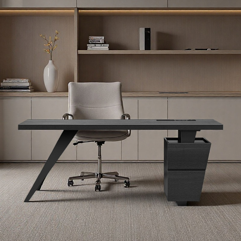 Bureau avec multiprise pour tiroir domestique, H 29,53 po x l 70,87 po x P 31,5 po