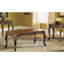 Table en cerisier foncé 3 pièces, style traditionnel, bois d'hévéa, rectangulaire pour salon et forme basse avec détails ornés