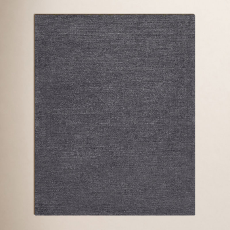 Crowe Wool Charcoal Gray Area Rug, Rectangle 7'6" x 9'6"