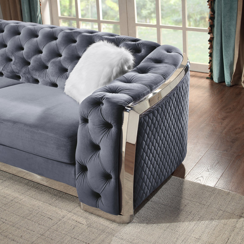 Causeuse rembourrée Modern, Gris