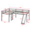 Lit mezzanine en L conçu pour économiser de l'espace avec échelle et glissade-795117452