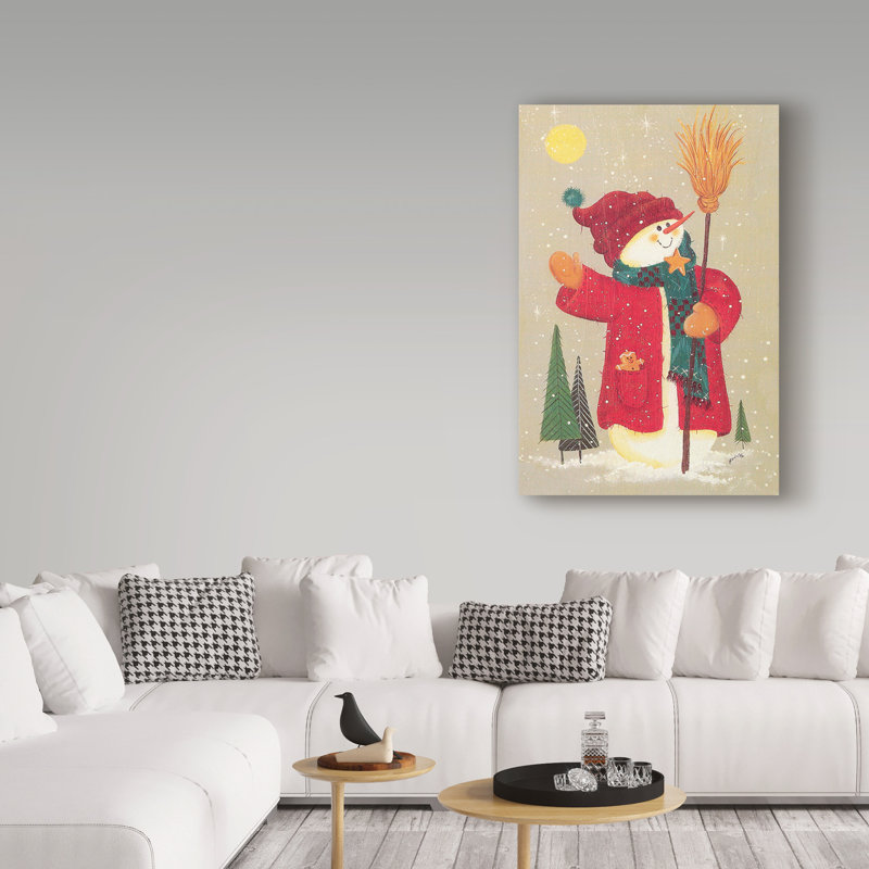 « bonhomme de neige », art sur toile, H 32 po x l 22 po x P 2 po