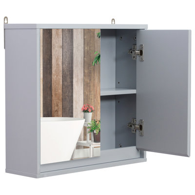 Breault 480mm W 450mm H Wall Mounted Required Framed Medicine Cabinet with Mirror and Adjustable Shelf