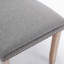 Chaise de salle à manger en tissu de lin 2 avec dossier confortable et élégants rivets, bois massif gris Sw6801gy moderne, revêtement en lin - Style classique-424738446